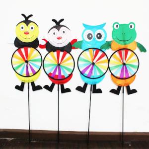 Quality Spring seasonal windmill yard stake bee ladybug owl frog wholesale