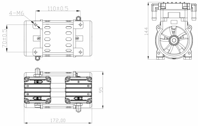 30LPM High Pressure Low Noise Oilless Air Compressor MVP-30C