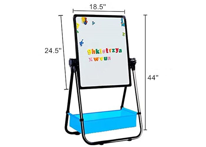 360° Rotating Magnetic Double Sided Dry Erase Board w/Chalkboard & 4/8pcs Markers