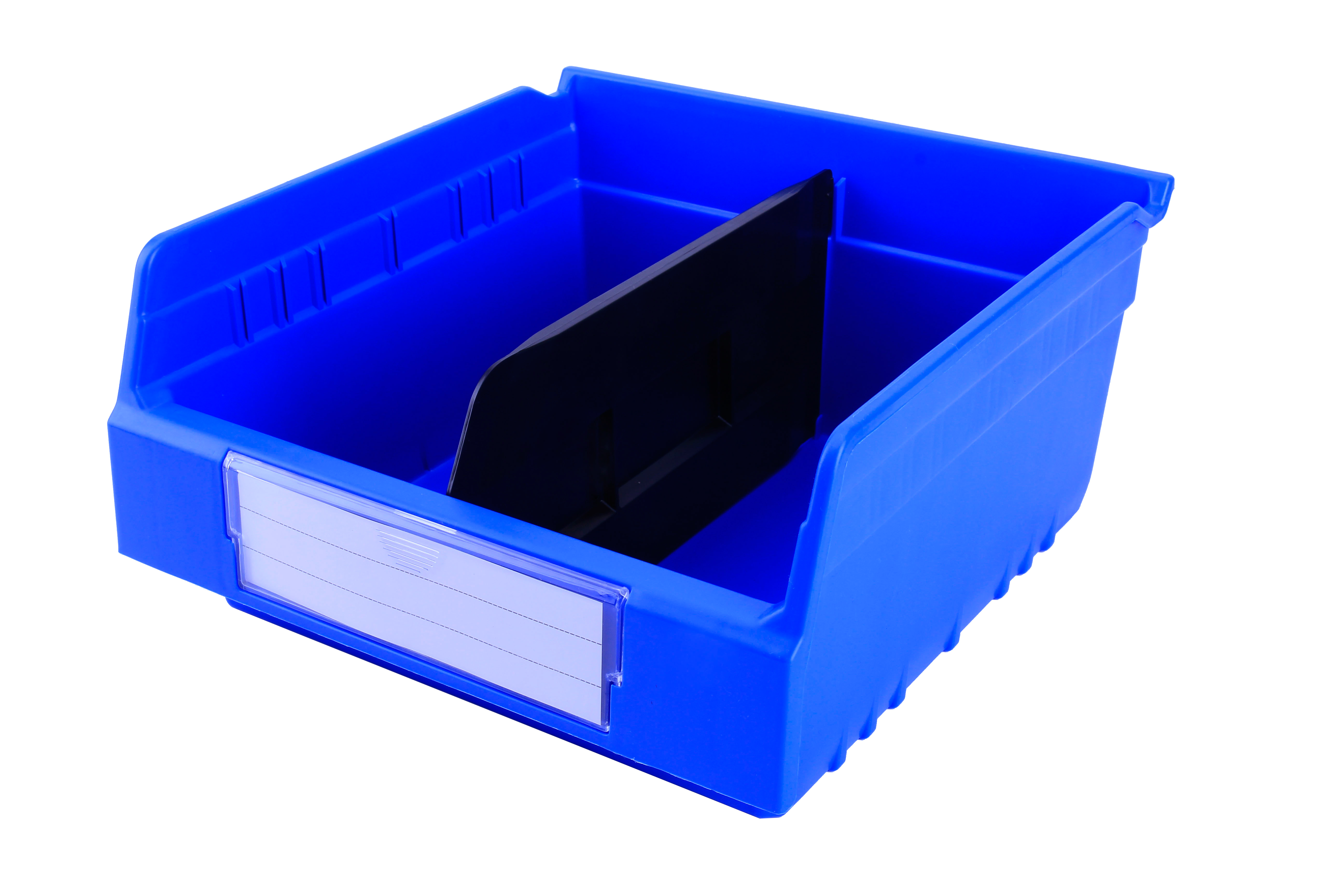 PP Semi-Open Front Organizer Bin for Rack System Stackable Small Parts Shelf Bins
