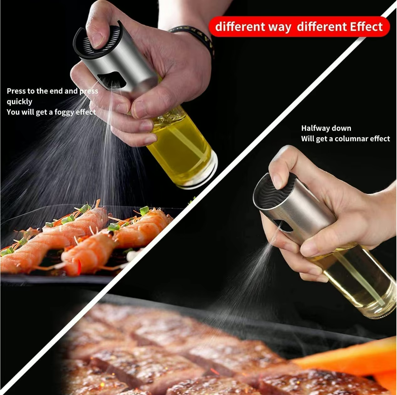 2024 Glass BBQ Barbecue Bottle Set Kitchen Tools with Olive Oil Sprayer Cleaning Brush Funnel