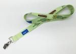 Nice Looking Blue Logo Dye Sublimation Lanyards Flat Polyester Material