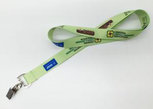 Quality Nice Looking Blue Logo Dye Sublimation Lanyards Flat Polyester Material wholesale