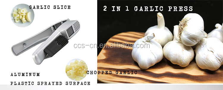 Multifunctional Aluminum 2 In 1 Garlic Press Slice Kitchen Accessories Garlic Chopper Press
