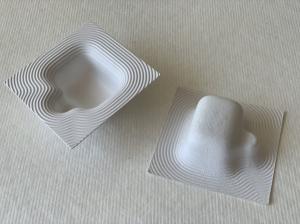 Quality OEM Biodegradable Compostable Packaging Ripple Texture Pulp Tray Packaging wholesale