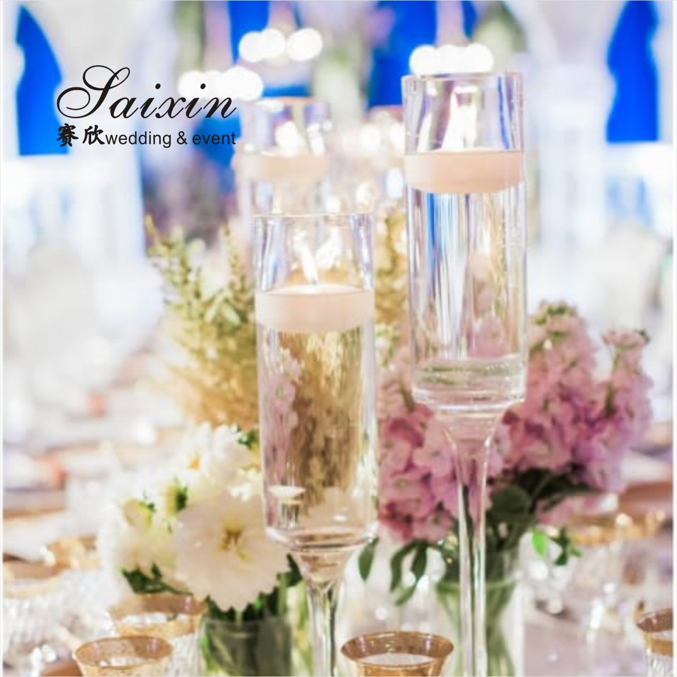 Wholesale wedding centerpieces single gold candle holder for event decor