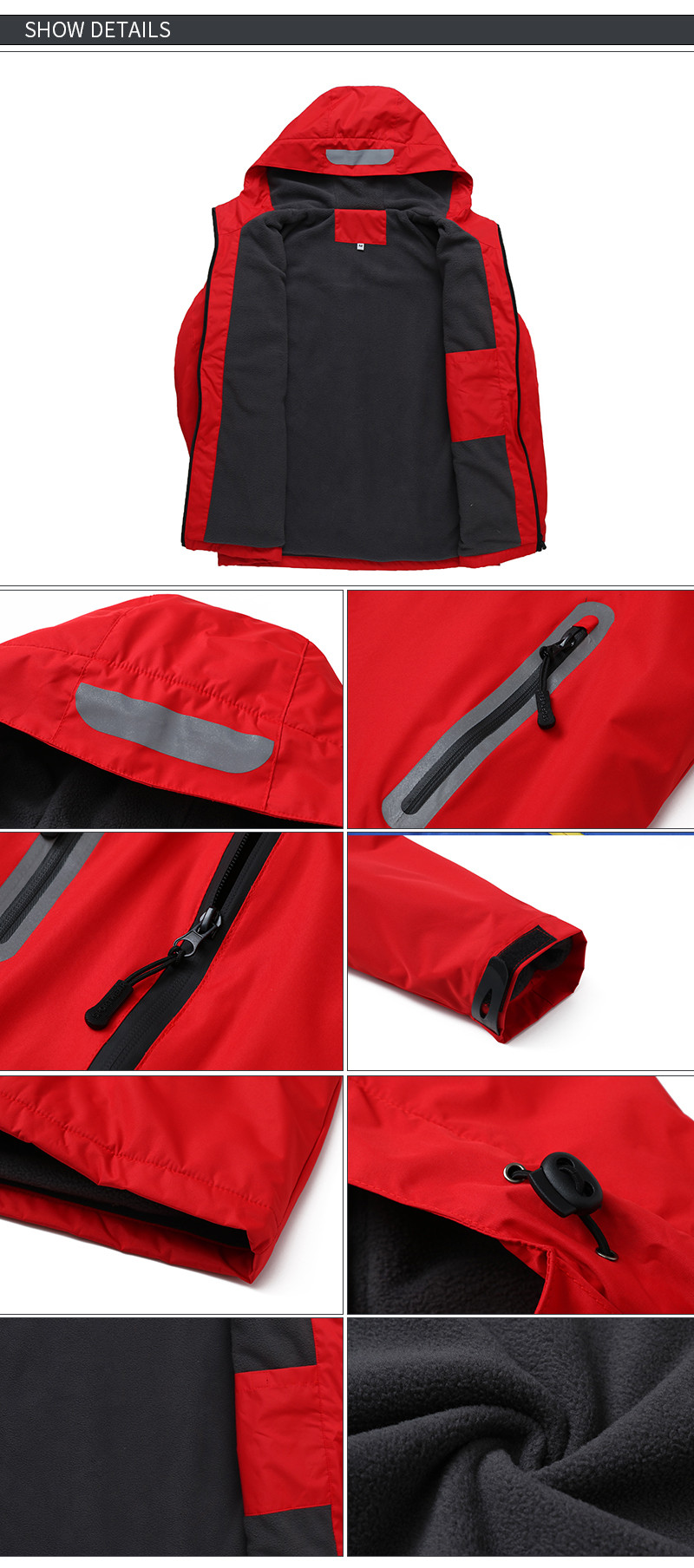 Winter Outer Wear Apparel Tracksuit Jacket Coat Windproof Outdoor Unisex Plus Size
