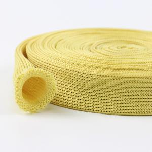 Quality Knitted Fireproof Webbing Yellow 20mm Width Kevlar Tubular Webbing wholesale