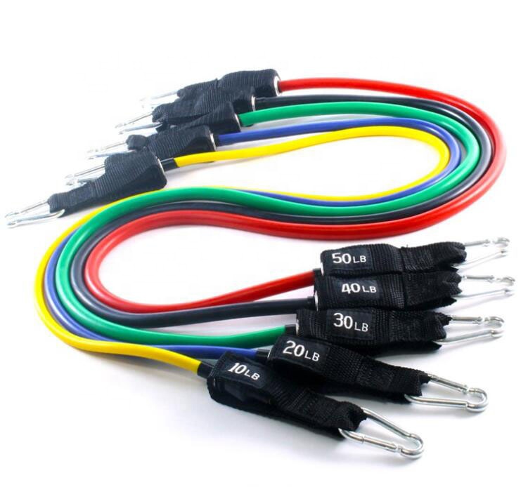 ISO9001 CE Workout Recovery Equipment 11Pcs Resistance Band Tube Set