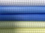 Clean Room ESD Fabric Woven Polyester Fabrics 5mm Grid White Blue Yellow Color