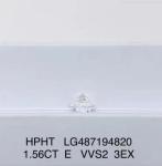 Round Brilliant 3EX Lab Grown Diamond Jewelry 1.56 Ct E Color VVS2 Diamond HPHT