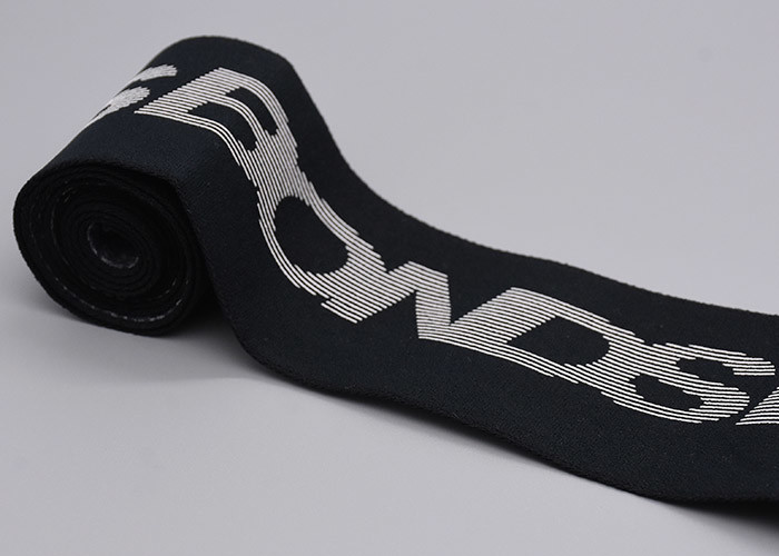 Double Sided 100% Cotton Elastic Band Printed Silicone Logo For Garments