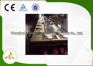 Quality Rectangular Three Stove Outdoor Hibachi Table Safe Japanese Dining Grill wholesale
