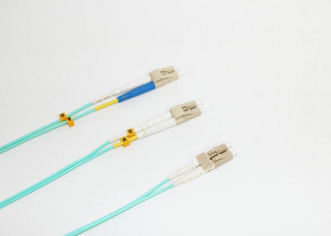 OM4 OFNR Jacket Fiber Optic Patch Cord with MTRJ - LC Connector LAN / CATV 0