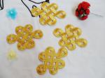 Hot Fix Motif Gold Embroidery Applique as Chinese Knot Picture