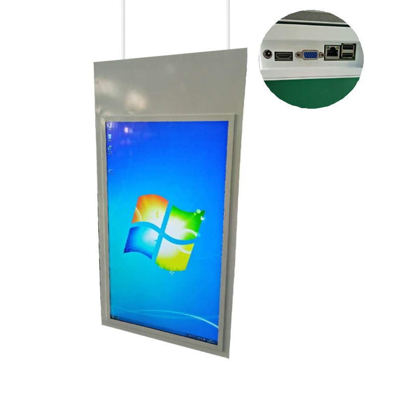roof ceiling mount high brightness double-sided LCD 50" 49" inch digital advertising display totem with USB port