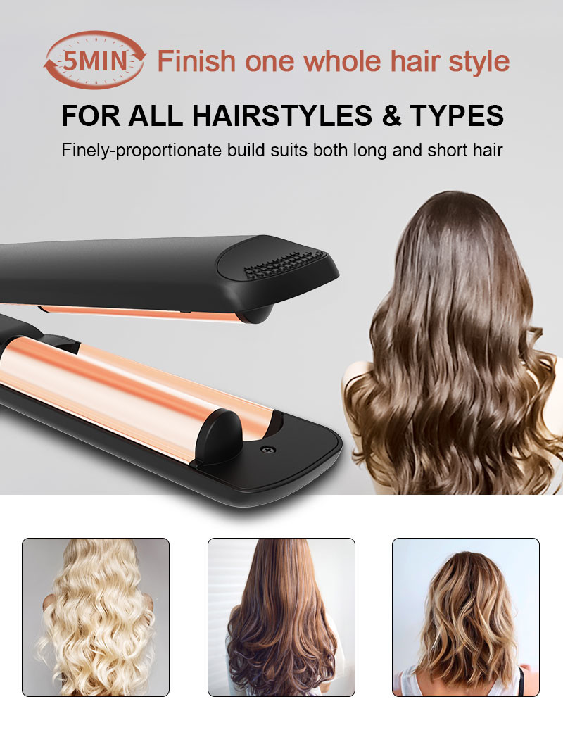 PTC electric Two Barrel Curling Wand , Ceramic 2 Barrel Hair Curler