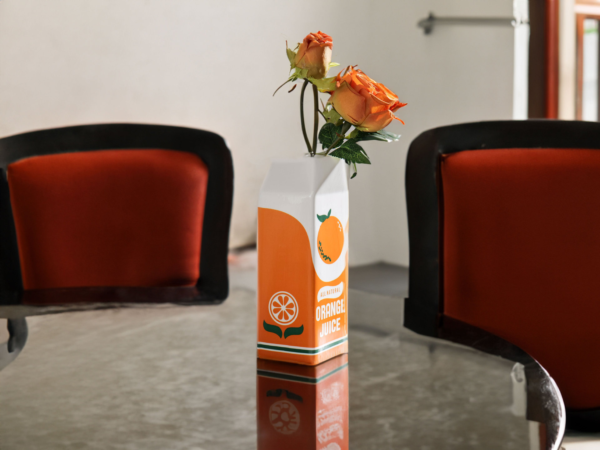 Customized Color Antique Orange Ceramic Fruit Vase for Wedding Occasion in Rustic Style