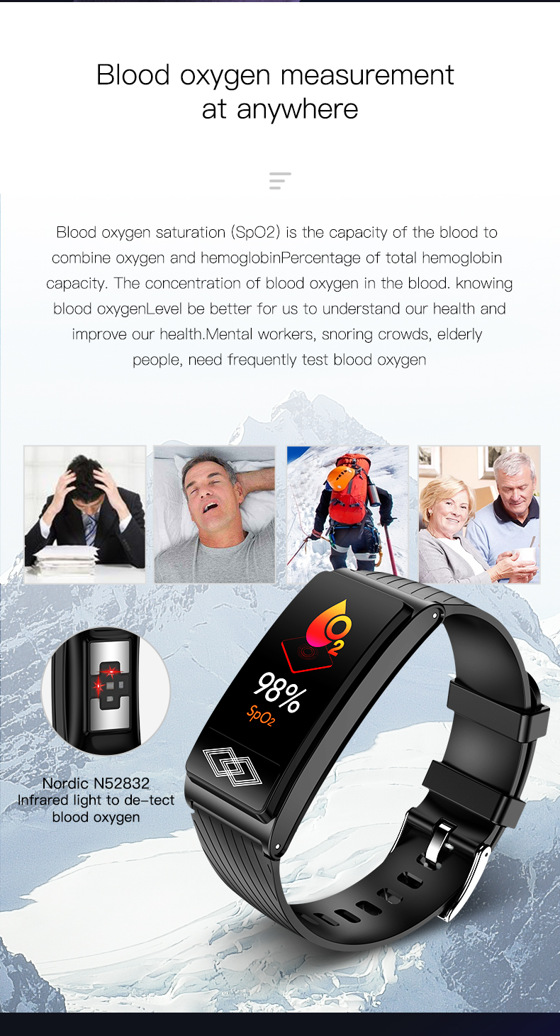 Men Girls 1.14'' Touch Screen Sports Watch Rechargable IP67 Waterproof