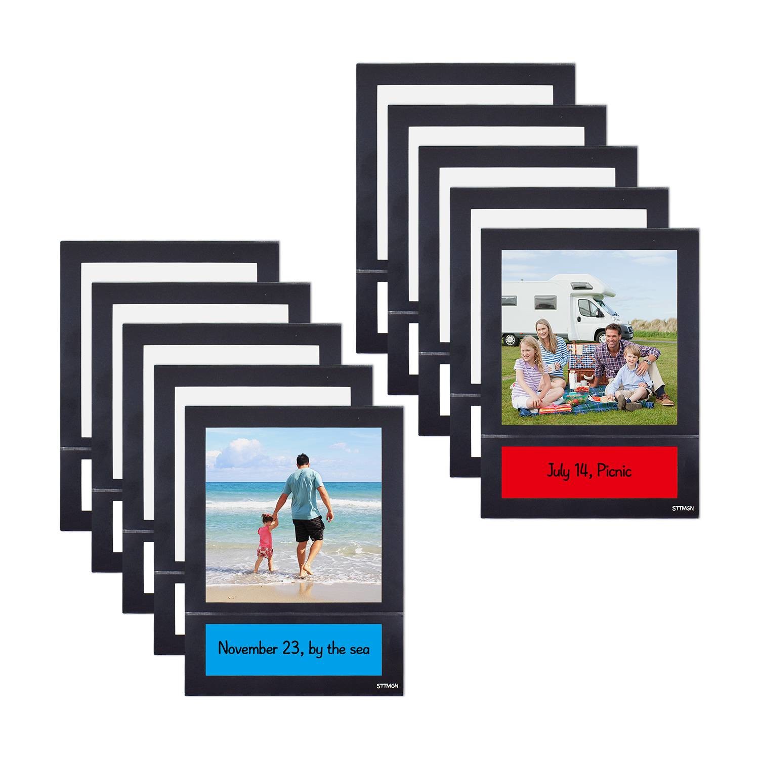 Custom Size Magnetic Photo Pocket Black With Dry Erase Label