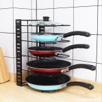 Five Storey Iron 380mm Height Steel Kitchen Basket Rack For Pan Organizing