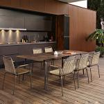 Terrace Balcony Rattan Dining Table And Chairs Leisure Style Garden Furnitures