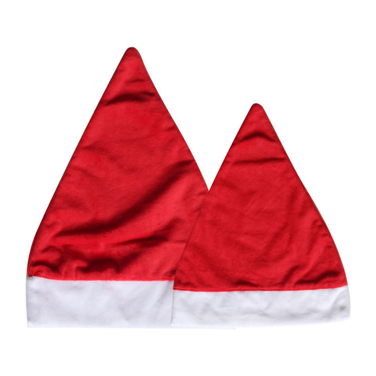 Customized Sublimation Christmas Velvet Santa Hat Cap For Adult And Kids