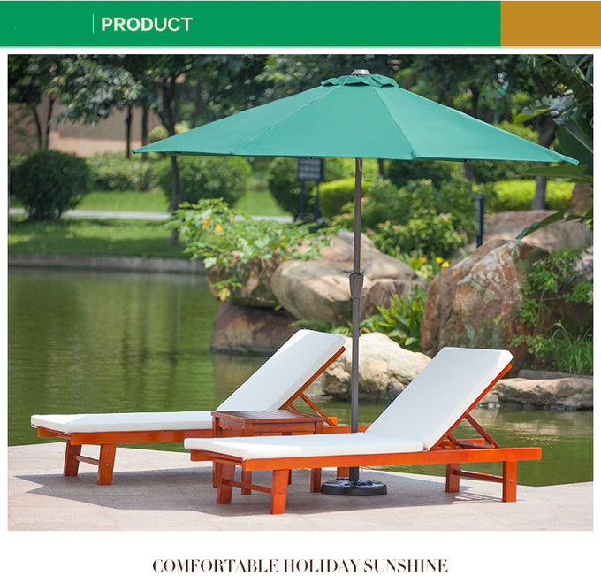 Beach Chair Solid Wooden Outdoor Furniture Folding Recliner Sofa For Hotel Swimming Pool