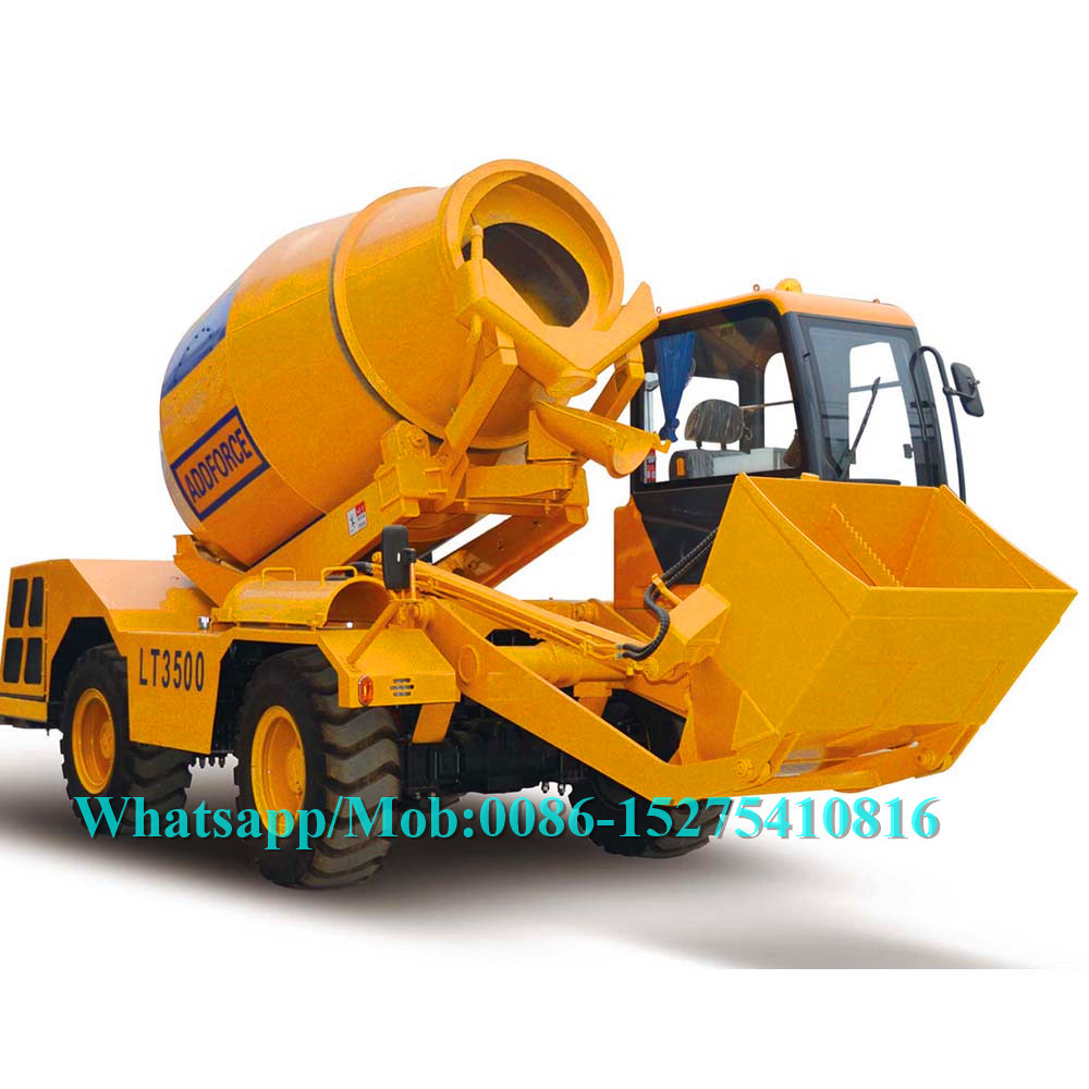 Yellow Concrete Construction Equipment Mini Concrete Truck 5.3m³ Drum Capacity: