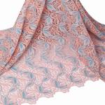F50252 51-52" width customizable embroidery african cord lace fabric 5 yard for