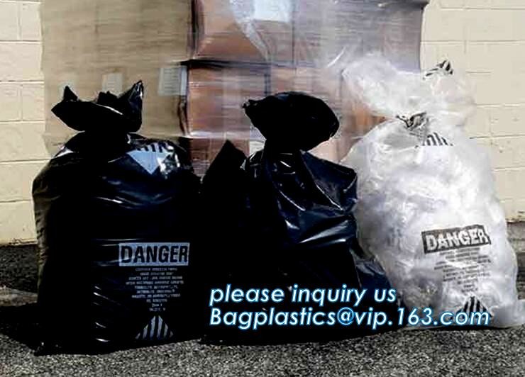 Hazardous Waste Yellow Plastic Bag Asbestos Garbage Bag,large size thicker LDPE asbestos remove bags,asbestos garbage ba