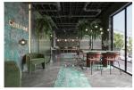 Green Colour Marble Slab Polished Granite Floor Tiles 6mm Thickness