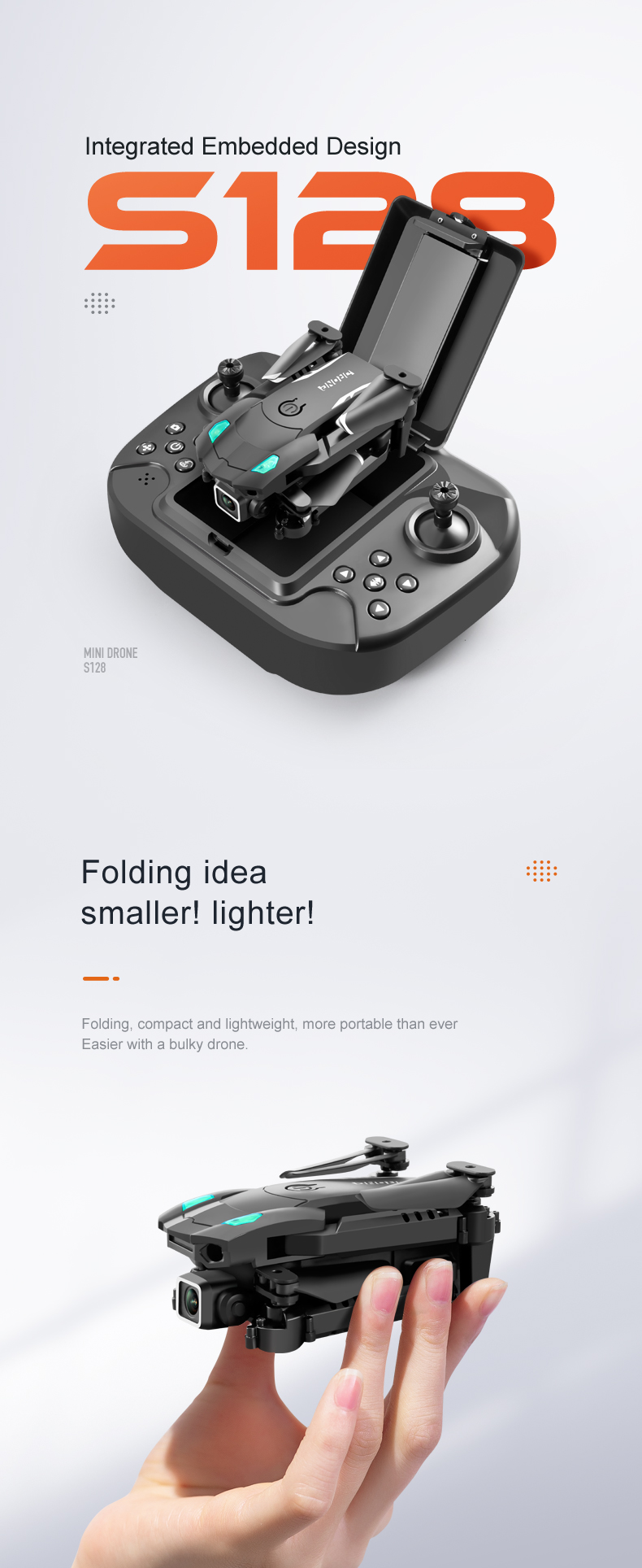 Maximum Flight Time S128 Mini Drone Portable 4k Dual Camera Obstacle Avoidance Take Off Landing Wifi Rc Drone
