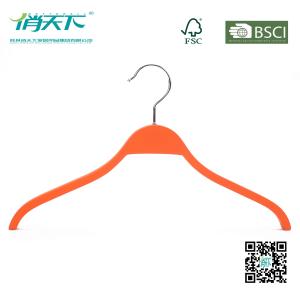 Quality Eisho Orange Color Skid-proof Wood Laminated Shirt Hanger Clothing Hanger wholesale