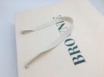 Personality Logo Fashion Shopping Bag / Kraft Paper Bags With Flat Cotton Handle