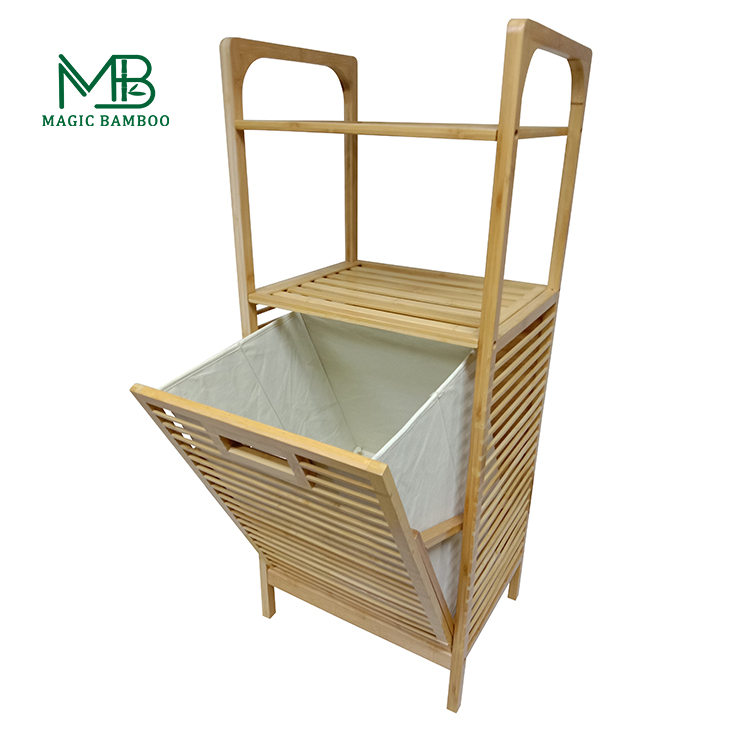 Natural Bamboo Laundry Basket Storage Bin Hamper Dirty Clothes