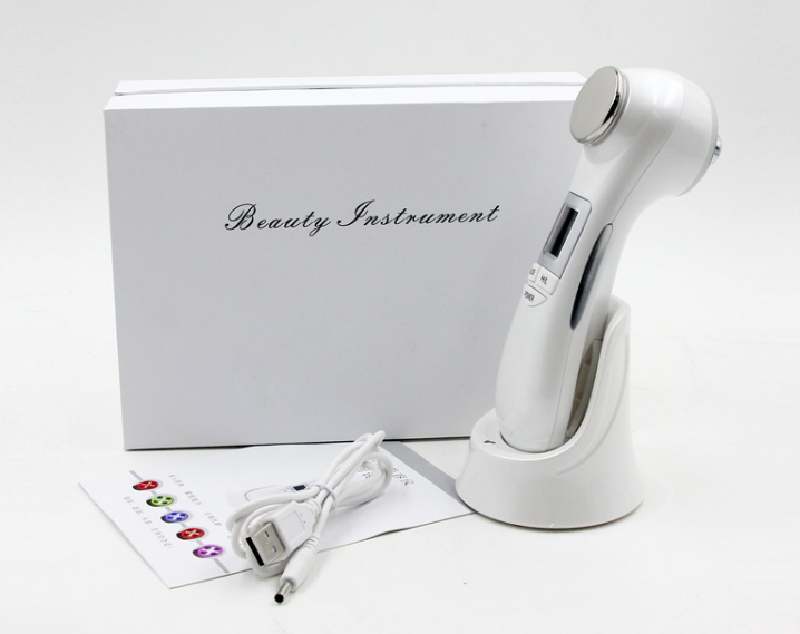 6 In 1 Multifunction Beauty Device RF Hot Cold Led Light Therapy ION Vibrate Machine