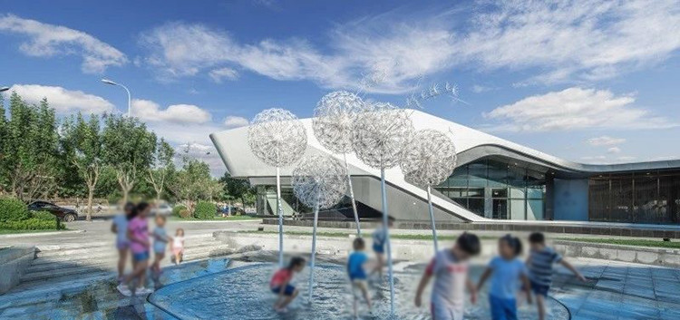 Professional Manufacturer Electroplate Dandelion Shape Modern Stainless Steel Sculpture