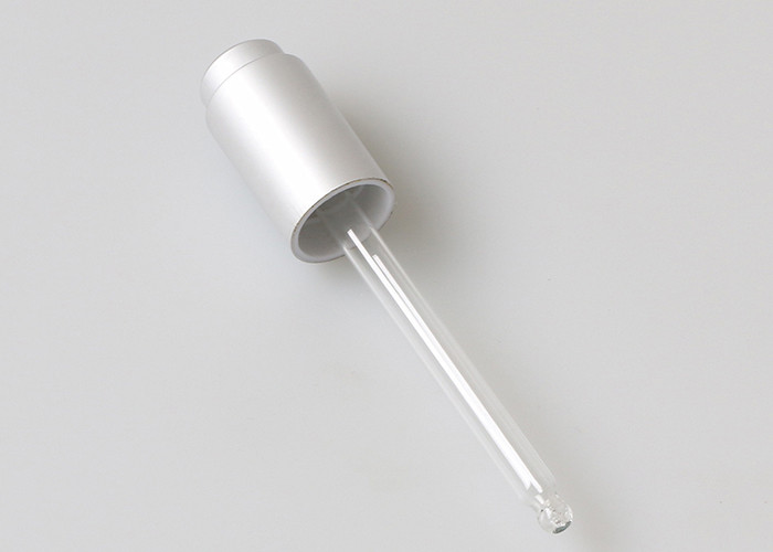 20mm Glass Bottle Dropper Cap Cosmetic Packaging Push Button Silver