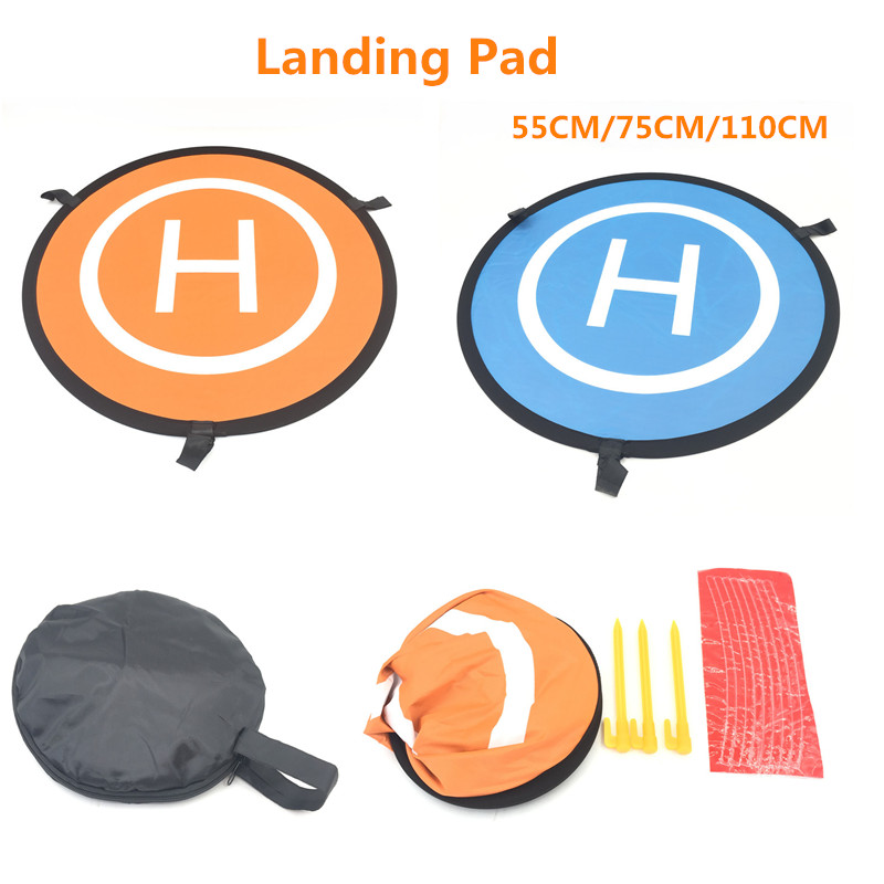 Orange Blue Drone Landing Pad Waterproof Platform for 55cm Drones and RC Quadcopters