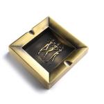 Classical Square Bronze Color Plating Metal Pocket Ashtray lightweight