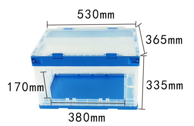 Length Sides Opening Collapsible Plastic Containers Virgin PP Material Custom Color