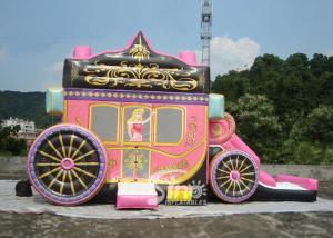 Quality Princess Carriage Inflatable Bouncy Castles With Lead Free PVC Tarpaulin Material wholesale