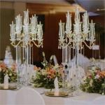 ZT-267G New wedding gold tall crystal candelabra centerpieces