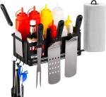 BBQ Accessories Storage Box with Magnetic Tool Holder Paper Towel Holder for 28"