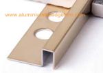 Gold Mirror Stainless Steel Tile Trim 12mm , Stainless Steel Square Edge Tile