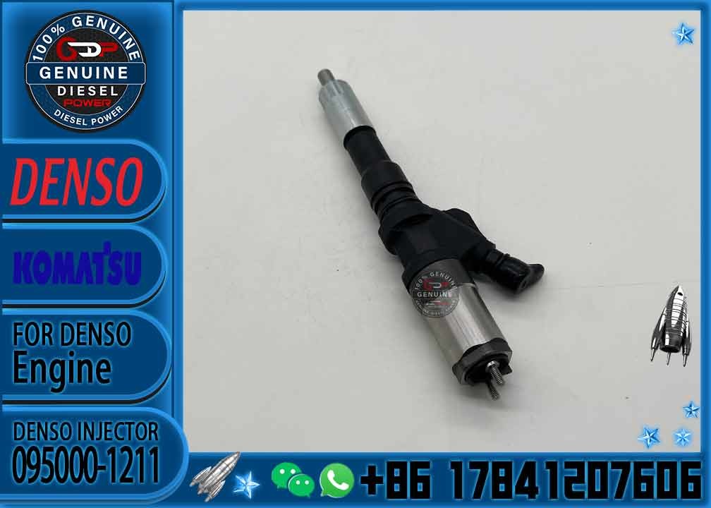New Diesel Common Rail Injector 095000-1211 for Komatsu S6D125 Excavator PC450-7 PC400-7 PC-7