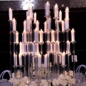 Quality ZT-323L New wedding table centre piece crystal candelabra wholesale