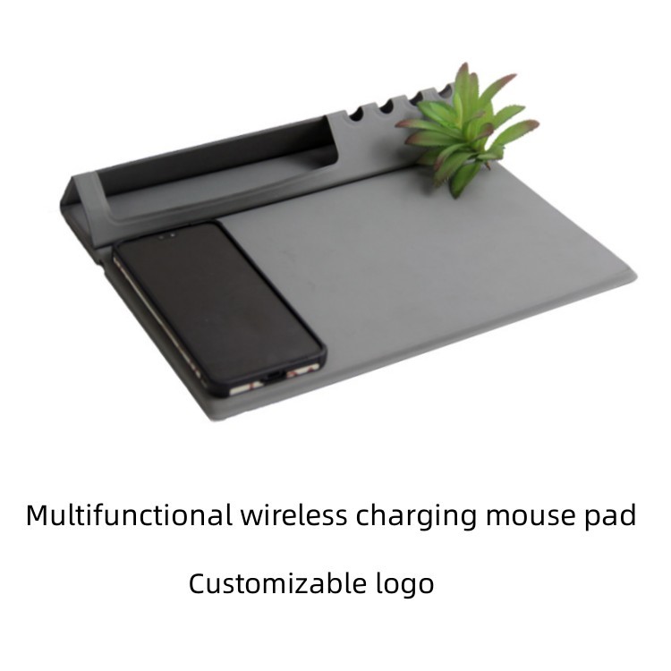 Water Resistant Super Thin Wireless Charging Leather Mouse Pad Custom Size Foldable
