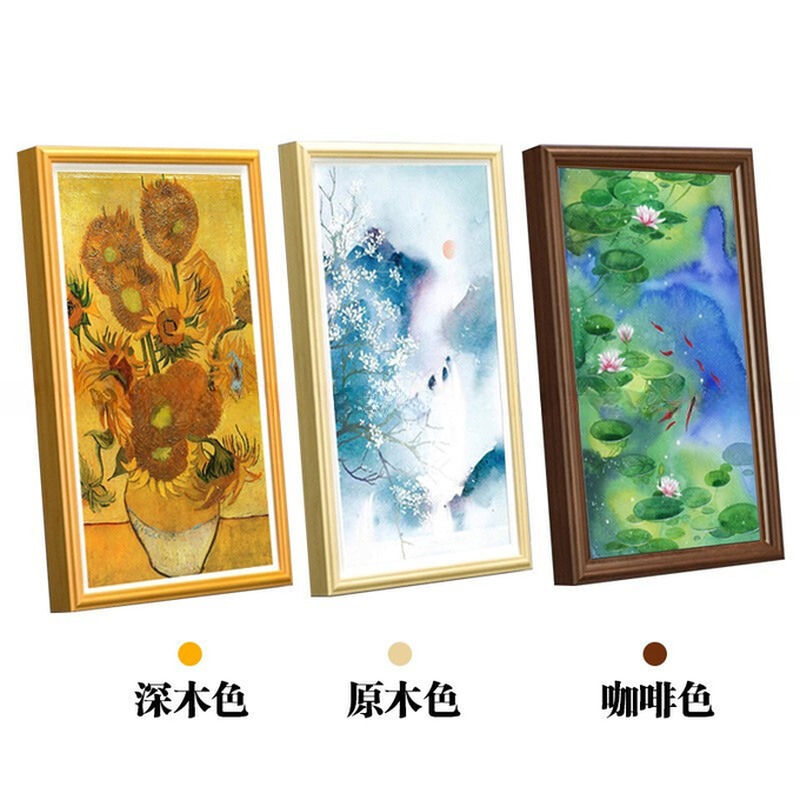 wooden frame 21.5" 22" inch LED LCD video photo display WIFI 4G network Android monitor for advertising exhibition NFT gallery